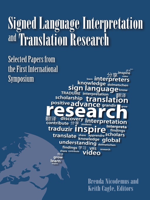 Title details for Signed Language Interpretation and Translation Research by Brenda Nicodemus - Wait list